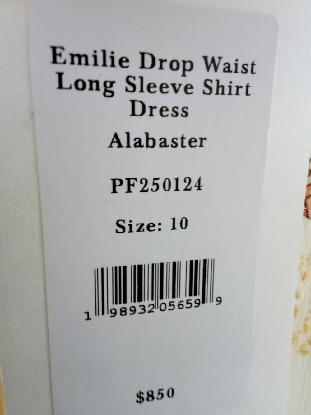 Ulla Johnson Emilie Drop Waist Long Sleeve Shirt Dress- Alabaster NWT - Picture 6 of 6